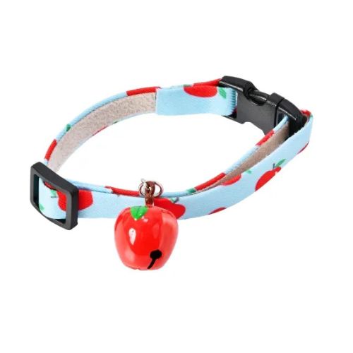 【メール便】CAT Amo.k アモワークス キャット　赤りんご S M サイズ 猫用 首輪 セーフティーバックル 810124