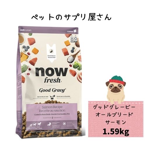 乐天商城 - 【正規品】ナウフレッシュ グッドグレービーオールブリード サーモン 1.59kg ドッグフード ドライ 中型犬 犬用 総合栄養食 小型犬 中粒 NOWFRESH ヒューマングレード 半生 ウエット 食欲増進 成犬 アダルト ふやかす 魚 フィッシュ 白身魚