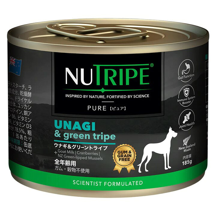 乐天商城 - NUTRIPE ニュートライプ DOG ピュア ウナギ＆グリーントライプ缶 185g ドッグフード ウェット 犬用
