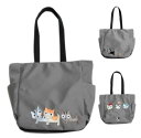 猫柄 トートバッグ 大きめ 軽量 ナイロン|猫グッズ 雑貨 好き プレゼント 手作りアップリケ|