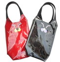 スマイルキャット 猫 柄 バッグ 水筒入れ 猫グッズ 誕生日 プレゼント 猫好き 猫モチーフ ビニールコーティング トートバッグ その1