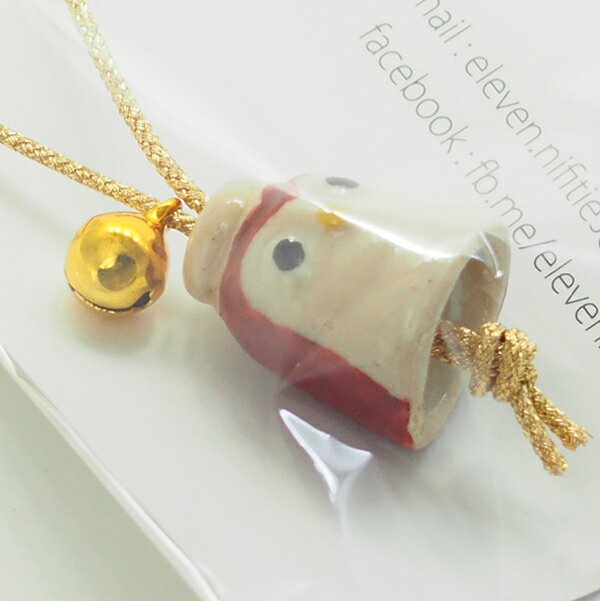 九谷焼のお守り「鐘ふくろう」レッド 【楽ギフ_包装】ギフト/プレゼント/ストラップ/縁起物/招福/開運/キーホルダー/チャーム/和装/和服/母の日/父の日/敬老...