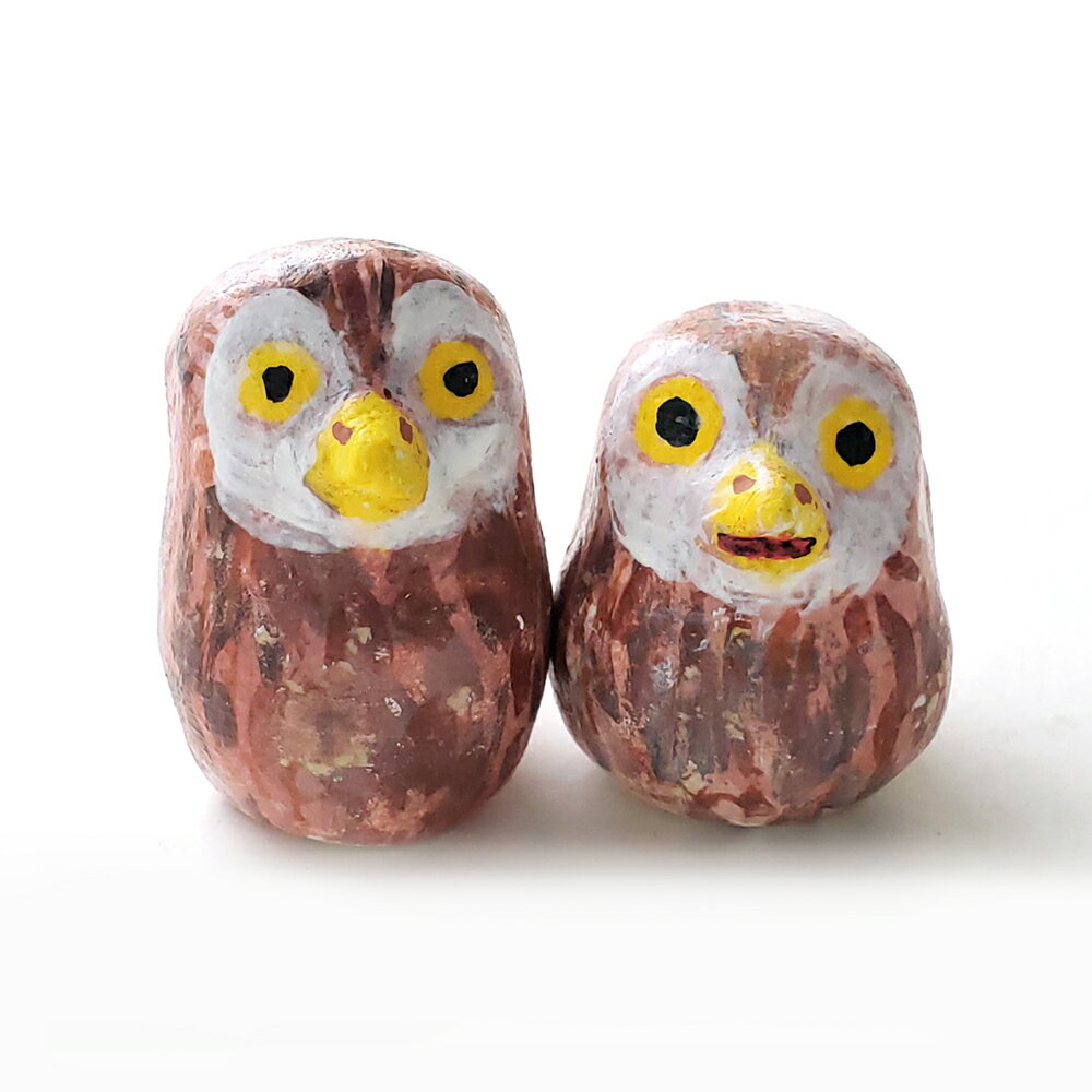 カナサン堂のちいさな置物「フクロウ」-The guardian owls 【楽ギフ_包装】ペア/金運/人気運/ギフト/プレゼント/幸運/ラッキー/縁起物/招福/...