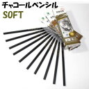 【送料無料】チャコールペンシル ソフト 炭鉛筆 デッサン 素描 スケッチ 黒 軟性 ブラック 12本入り 1ダース