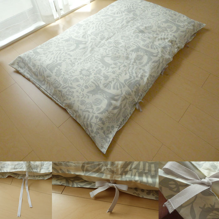 ひもタイプ お昼寝布団 敷き布団カバー 88×133cm（85×130cm用） ハーベスト 日本製 綿100％ ひも付きカバー ベビー布団カバー べビー布団シーツ 敷布団カバー 敷き布団カバー 洗える ウォッシャブル 洗濯 丸洗い N便1 92-85130IV