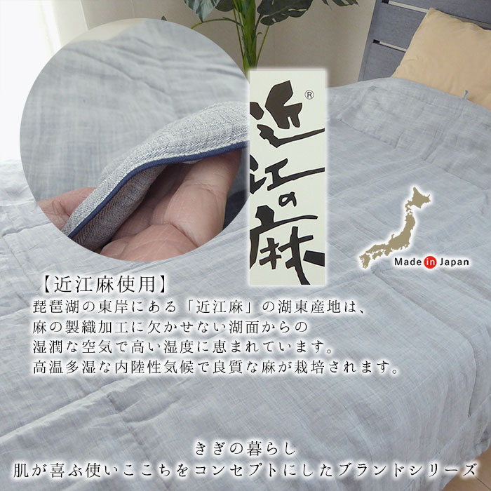 日本製 超軽量 本麻肌掛けふとん シングル 140×200cm 近江麻 原草麻わた 軽い 軽量 夏用 肌布団 洗える 夏布団 夏ふとん 肌ふとん 肌掛布団 肌掛け布団 セール 父の日 母の日 敬老の日 贈り物 ギフト プレゼント ロマンス小杉 5410-4800 [2]
