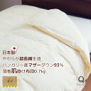 ダウンケット 日本製 羽毛肌掛け布団 クイーン 210×210cm ハンガリー産マザーダウン93% 超長綿側生地 ロイヤルゴールドラベル 抗菌防臭加工