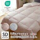 日本製 エコテックス 立体肌掛け羽毛ふとん ダウンケット セミダブルロング 170×210 0.5kg ハンガリー産ホワイトダウン90% 綿100%側生地 立体...