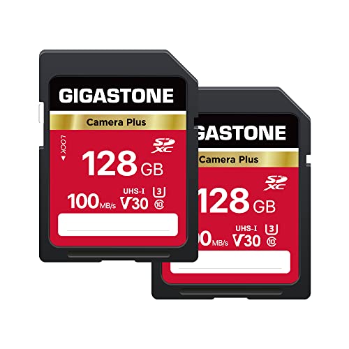 Gigastone 128GB Camera Plus SDJ[h 2Zbg UHS-I U1 Class 10 SDXC [J[h  tHD rfI fW^J SD card Full HD ~jP[X2t