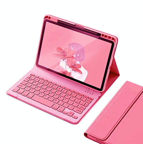 iPad 10 キーボードケース ペンシル収納可能 2022新型 iPad 第10世代 キーボード カバー マグネット 分離式 アイパッド10 カラーキーボード 取り外し可能 女性向け かわいい 濃いピンク 