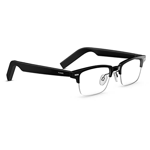 HUAWEI Eyewear ウェリントン型ハーフリム Bluetoothワイヤレススマートグラス レンズ交換可能 スマートコントロール マイク通話 音漏れ低減設計 長時間バッテリー ブラック 日本正規代理店品