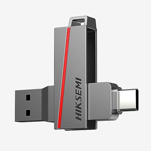 HIKSEMI USBメモリ 2-IN-1 USB3.2 Gen1-A/Type-C 360度回転式 デュアルコネクタ搭載 Dual Slim series 外付けメモリ 容量不足解消 小型 スマホ用 OTG 合金製 防塵 耐衝撃 持ち運び便利 (64
