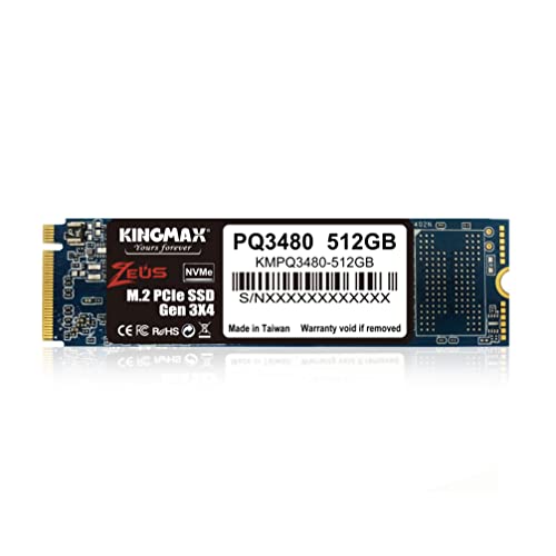 KINGMAX SSD M.2 512GB PQ3480V[Y Type2280 NVMe PCIe Gen3x4 (őǍ:1,950MB/s) 3Nۏ K㗝Xۏؕi KMPQ3480-512G4