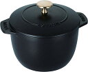 staub ストウブ 「 ラ ココット de GOHAN ブラック M 16cm 」 ご飯鍋 2合 鋳物 ホーロー鍋 IH対応 炊飯器 日本正規販売品 La C...