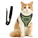 猫 猫用 ハーネス 胴輪 猫具 ねこ ネコ 子猫 子犬 小型犬 散歩 お出かけ 抜けない ベスト ソフト胸あて 軽量 頭を通さずマジックテープで装着 サイズ調節...