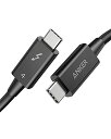 Anker USB-C USB-C Thunderbolt 4 100W ケーブル 0.7m ブラック 100W出力 8K対応 40 Gbps 高速データ転送 iPhone 15 MacBook Air Pro iPad Pro/Air 他対応(2)