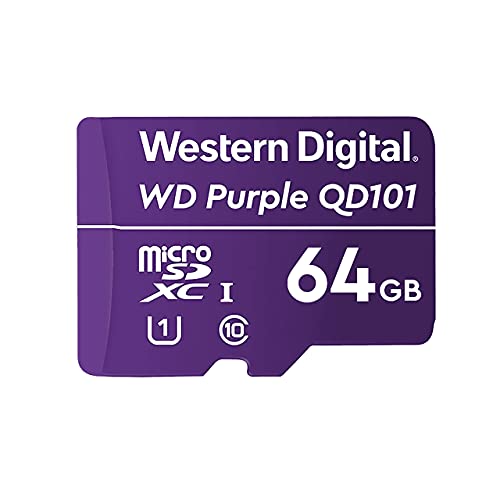 Western Digital ウエスタンデジタル WD Purple microSD カード 64GB SC QD101 SDXC UHS-I 連続録画 監視カメラ メーカー保証3年 WDD064G1P0C 国内正規取扱代理店