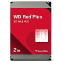 ウエスタンデジタル 2TB WD Red Plus NAS 内蔵ハードドライブ HDD - 5400RPM SATA 6Gb/秒 CMR 64MBキャッシュ 3.5インチ -WD20EFPX(2)