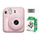 富士フイルム インスタントカメラ チェキ instax mini 12 (ブロッサムピンク, フィルム20枚 デコペン)