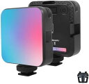 Digitalfoto 撮影用ライト W64RGB カメラライト 小型 LEDビデオライト 360°フルカラー 三脚 コールドシュー装着可 取り付けホルダー付き ビデオ会議 国内正規品