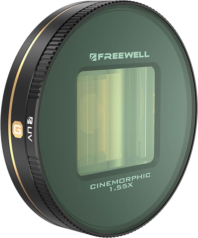 Freewell 1.55倍 ゴールド アナモルフィックレンズ Freewell SherpaとGalaxyケースに対応 - モバイルシネマトグラフィーを進化させる