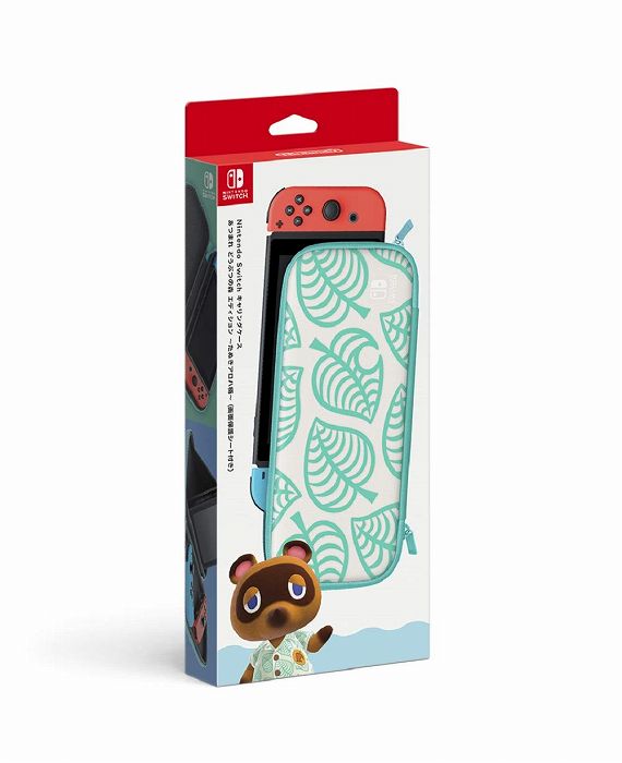 【新品】 Nintendo Switchキャリングケース あつまれ　どうぶつの森エディション　～たぬきアロハ柄～（画面保護シート付き）