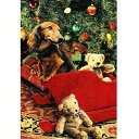 【スエーレン・ロス】犬のクリスマスカード テディベアとクリスマス