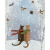 猫のミニクリスマスカードクリスマスバード