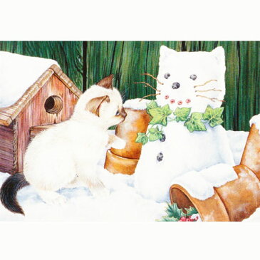 【ジェーン・メイディ】猫のクリスマスカード　猫ダルマ