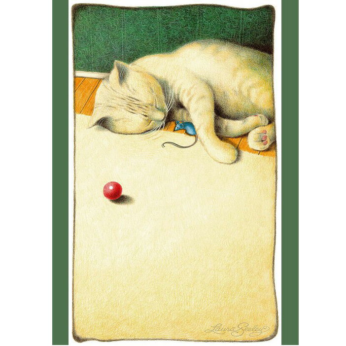 猫のブランクノートカード　アフタヌーンナップ