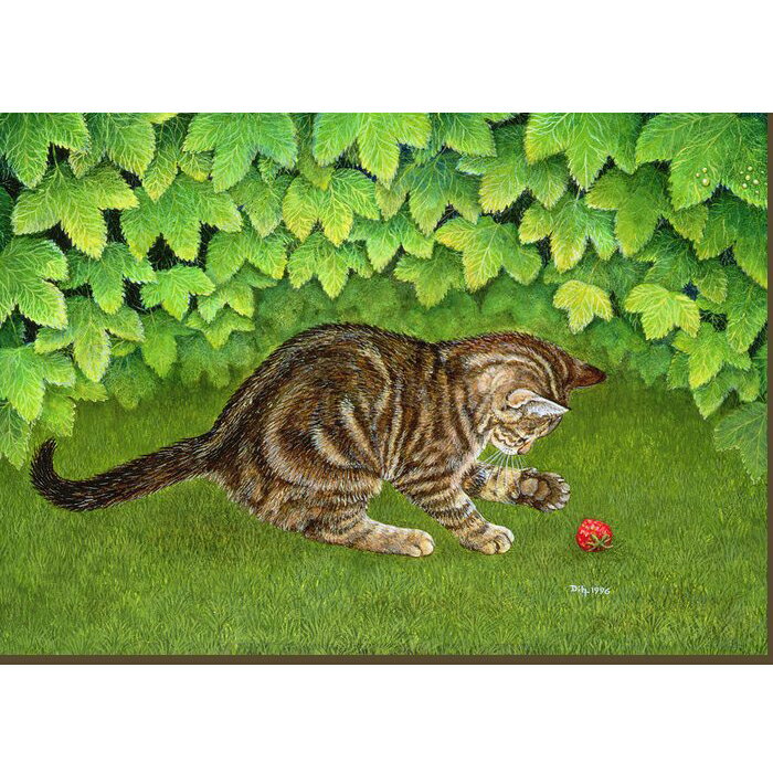 猫のブランクノートカード　ストロベリー・キトンズ
