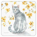 【リサ・オーディット】猫のコースター ハッピーイエロー