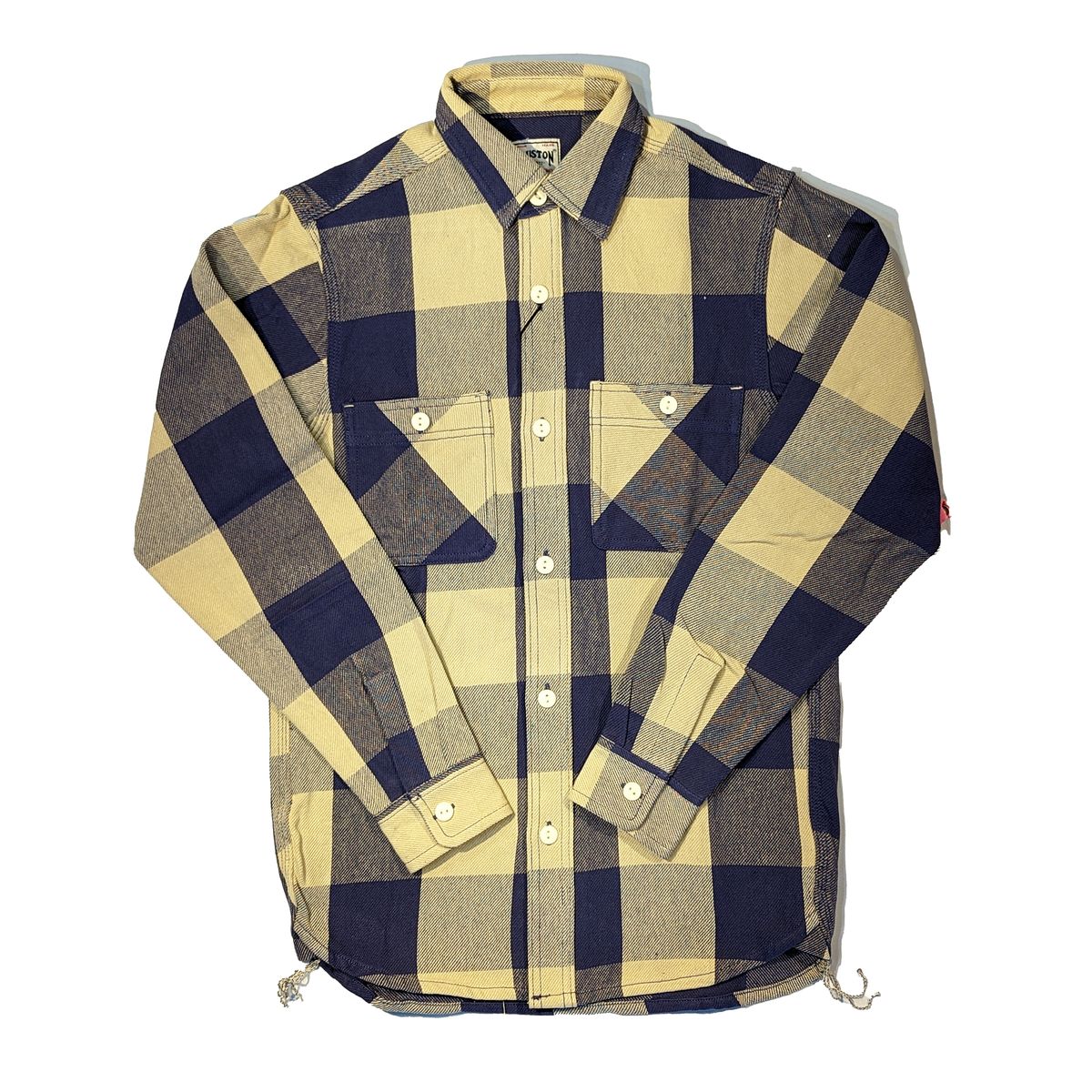 HOUSTON / ヒューストン 40958 BLOCK CHECK VIYELLA SHIRT / ブロックチェックビエラシャツ ネイビー