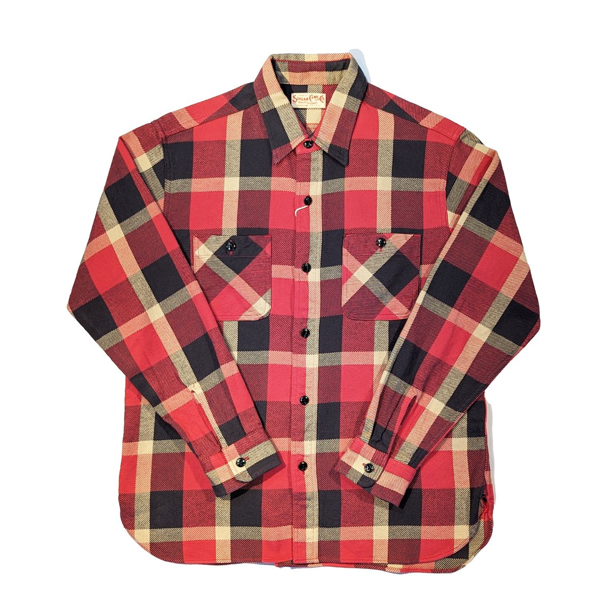 SUGAR CANE/VK[P[ TWILL CHECK WORK SHIRT cC`FbN tlVc SC29156 bh