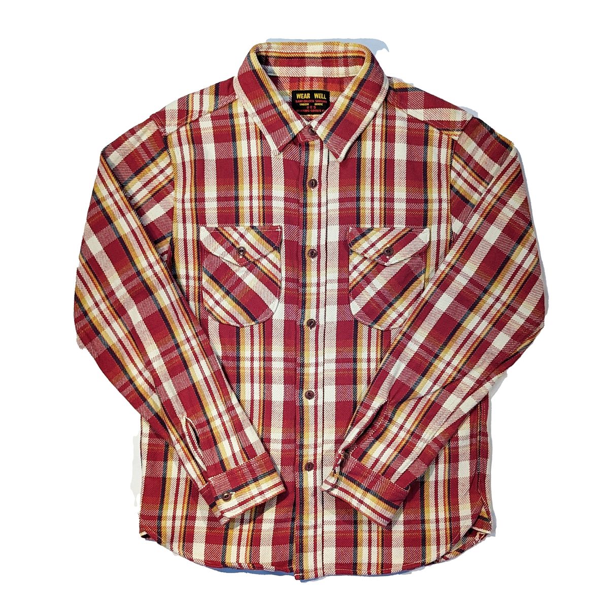 UES ウエス 先染ヘビーネルシャツ　長袖　502351 レッド