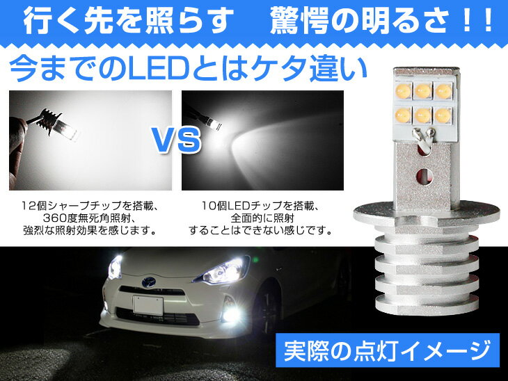 送料無料 日産 E24系 キャラバン/ホーミー NISSANH3C 爆光激眩 60W SHARP製 LED フォグ ホワイト 純正交換 シャープ LEDバルブ 【LED フォグランプ 白 H3C】 2個1セット