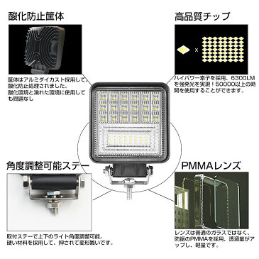 【10個セット】送料無料 OSRAM製 60W LED作業灯 6300LM LEDワークライト 12v/24v兼用 狭角 ホワイト 屋外照明用 防水仕様!LEDサーチライト 小型 LED作業灯 バックライト/ローライト/フォグランプ/トラック/船舶/各種作業車対応