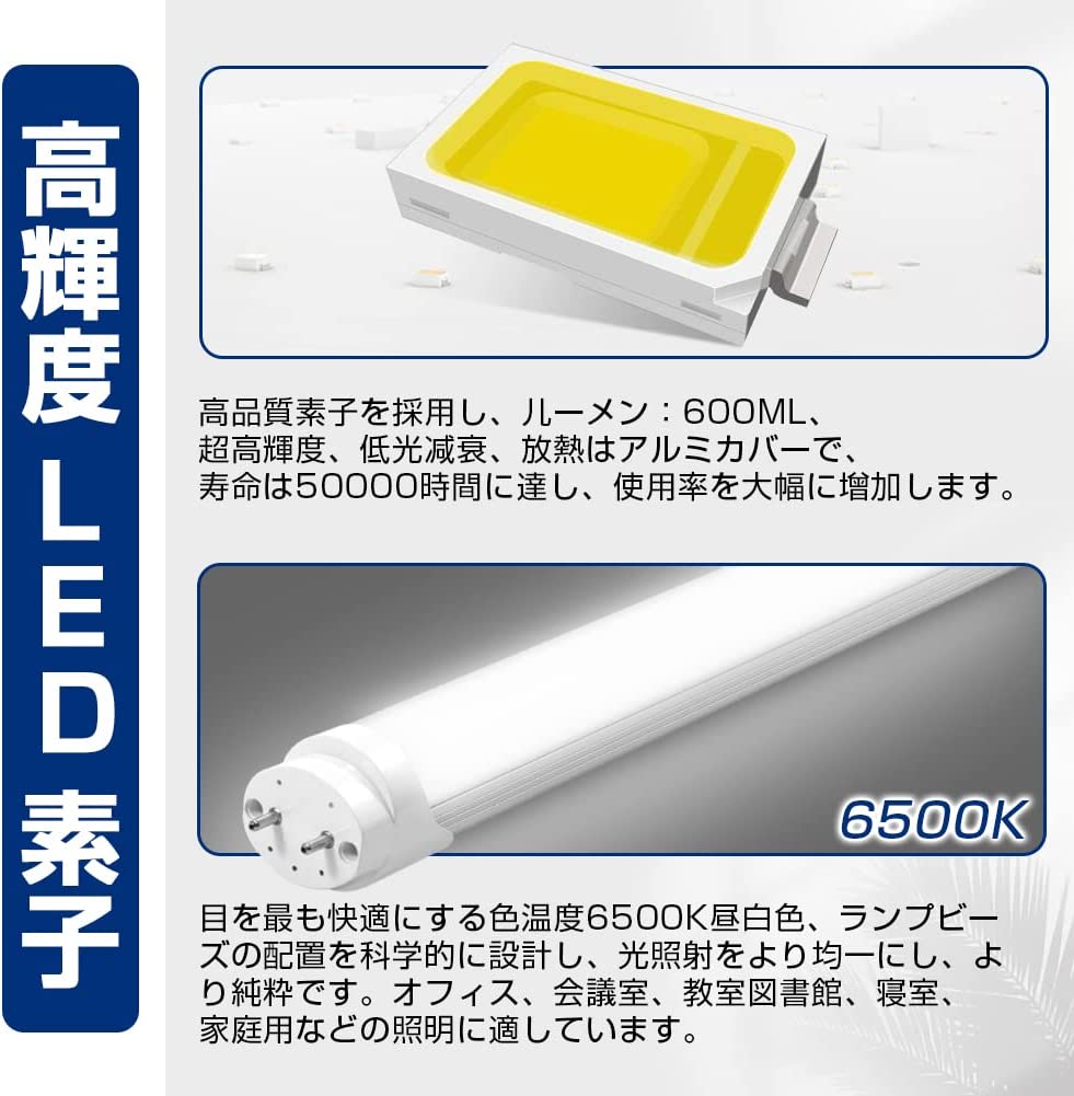 【即納】15本 LED蛍光灯 10W形 直管 33cm T8 高輝度 600LM 昼光色 6500K 33CM G13口金 消費電力4W 10w相当 グロー式工事不要 節電 AC85V-265V 長寿命 省エネルギー 家庭 事務所 病院 学校に適用 送料無料 1年保証 送料無料 3