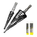 即納!【送料無料】スパイラルドリル ステップドリル (4-22mm 4-12mm ) 超高硬度 六角軸 タケノコドリル 穴あけステンレス用 もっと鋭い HSS-...