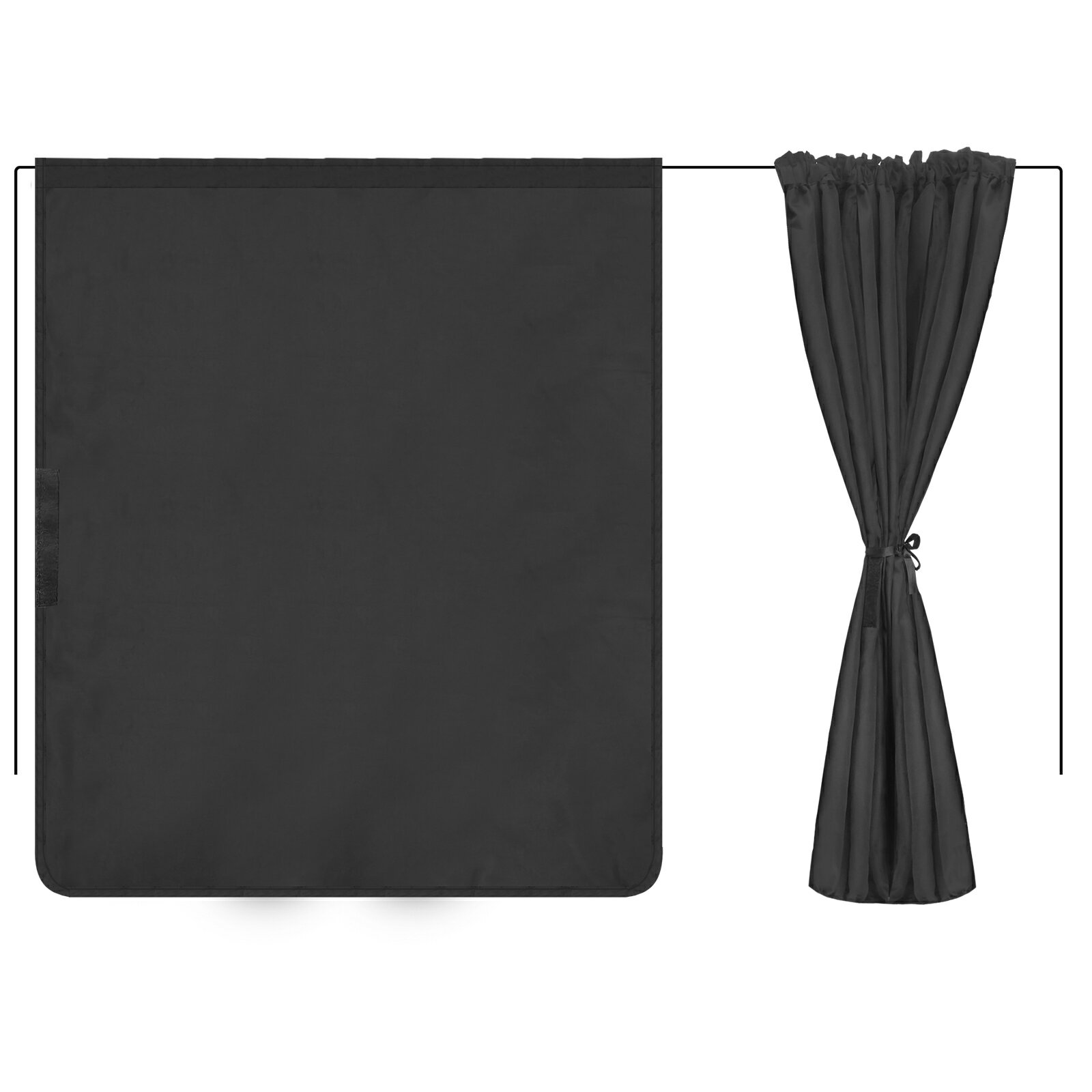 【即納】車用 日よけ 仕切り カーテン セット カー用品 日除け 紫外線 車 車用品 カー用品 車中泊カーテン 目隠し 着脱簡単 遮光カーテンセット 日本車 プライバシー リアカーテン フロントカーテン ブラック 車用品 遮光 断熱 送料無料