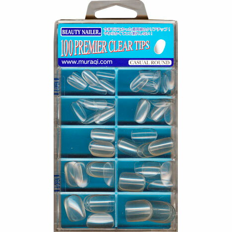 BEAUTY NAILER 100プレミアチップス PT-14N カジュアルラウンド クリア 100P ネイルアート ネイルパーツ ネイル用品