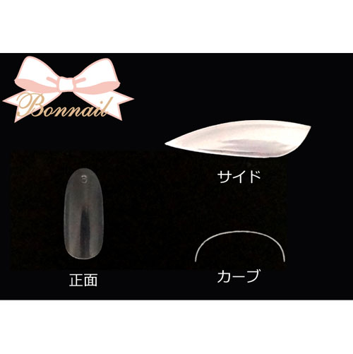 Bonnail クリアラウンドフルチップ C07R200 ＃09 /50P 【クリア/ネイルチップ/グルー/ラップ関連ネイル用品】