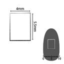 SHAREYDVA ソフト 長方形 4×5.5mm シルバー 細(中抜き) 8P ネイルアート ネイルパーツ メタルスタッズ メタルパーツ ネイル用品