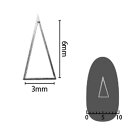 SHAREYDVA ソフト 三角 3×6mm シルバー 細(中抜き) 8P ネイルアート ネイルパーツ メタルスタッズ メタルパーツ ネイル用品