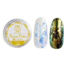 PREGEL オーロラフレーク シトリン 0.15g 【ミラーパウダー/ユニコーン/グリッター/ミラーネイル/マジックパウダー】