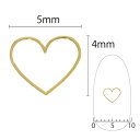 SHAREYDVA ソフト ハート 5mm ゴールド 細 8P ネイルアート ネイルパーツ メタルスタッズ メタルパーツ 中抜きパーツ