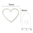 SHAREYDVA ソフト ハート 5mm シルバー 細 8P ネイルアート ネイルパーツ メタルスタッズ メタルパーツ 中抜きパーツ