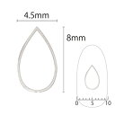 SHAREYDVA ソフト ドロップ 4.5×8mm シルバー 細 6P ネイルアート ネイルパーツ メタルスタッズ メタルパーツ 中抜きパーツ