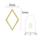 SHAREYDVA ソフト ダイヤ 3×5mm ゴールド 細 8P ネイルアート ネイルパーツ メタルスタッズ メタルパーツ 中抜きパーツ