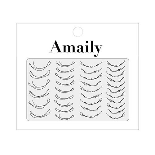 Amaily ネイルシール No.8-19 フレンチライン (黒) ネイルアート ネイルシール ネ...